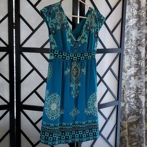 Turquoise with design dress